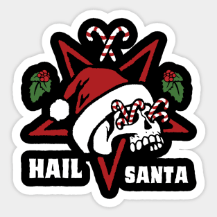 hail santa funny christmas satan santa skull Sticker